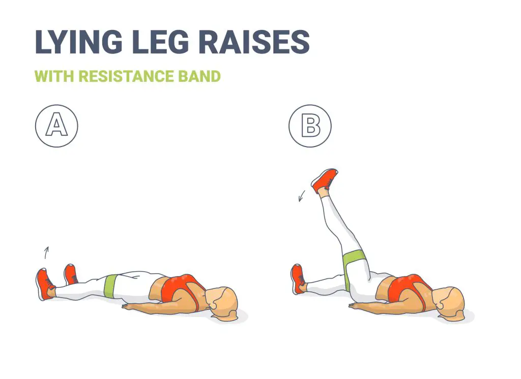 Lying Leg Lifting with Resistance Band Exercise illustration