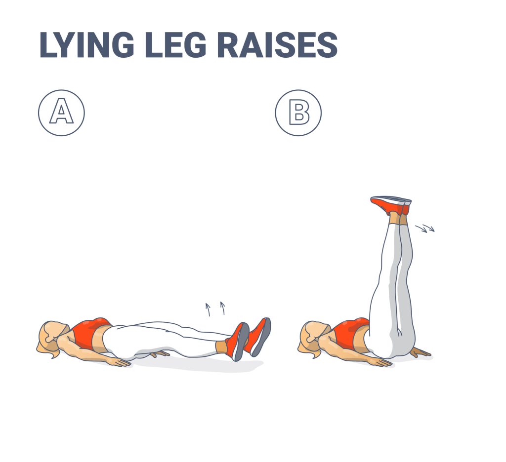Lying Leg Raises Girl Home Workout Exercise Guidance