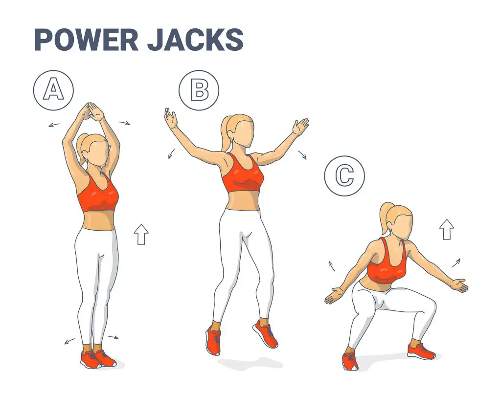 Power Jacks Exercise Female Home Workout Guidance. Power Jumps I