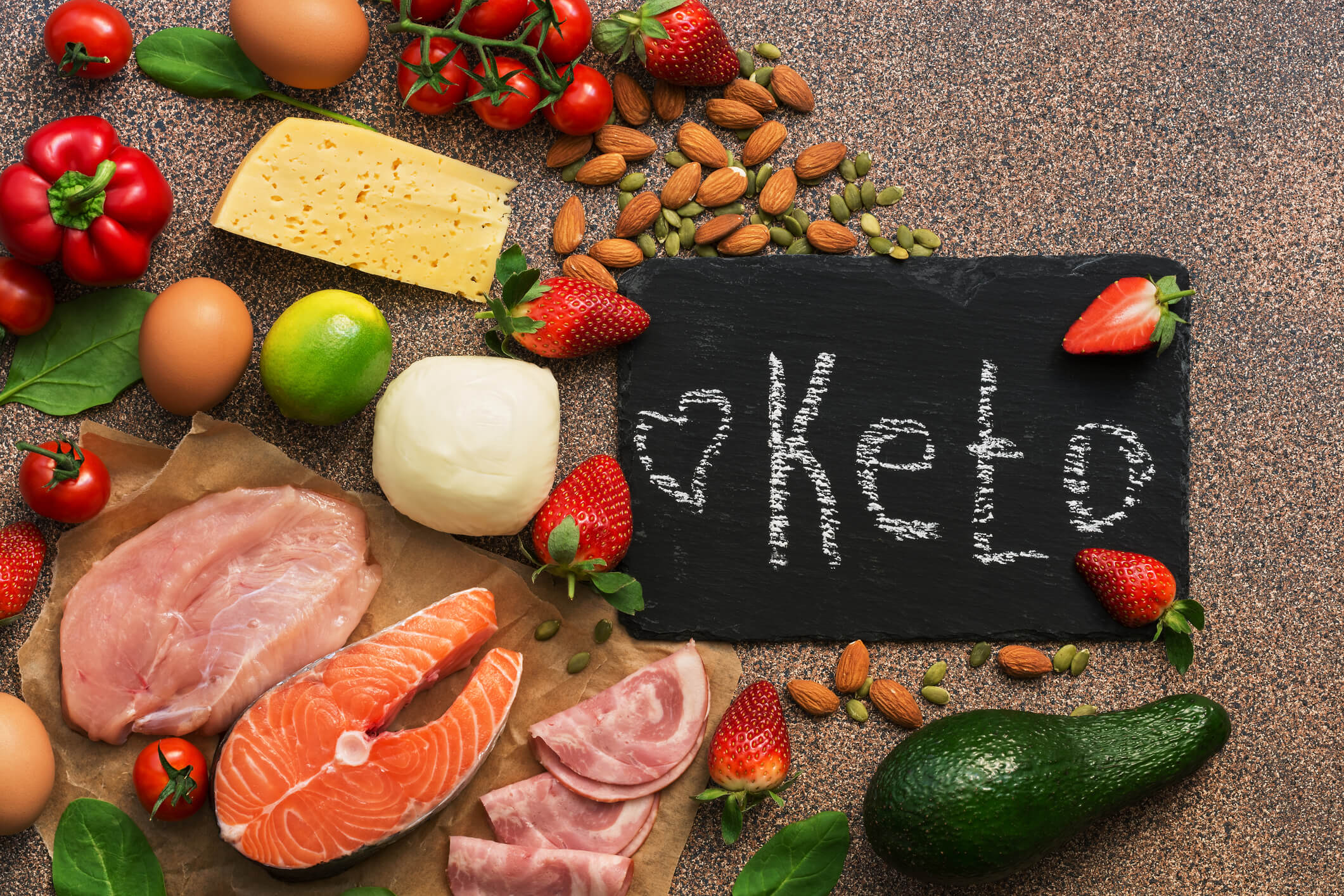 Healthy low carbs part of a keto diet to aid ab training